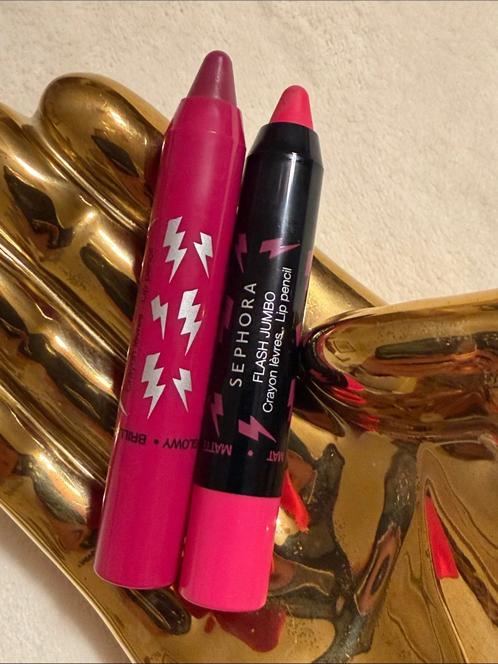 Sephora Flash Jumbo Set of 2 Lip Pencil Purple Sprint 16 & Fast Fuchsia 03 NWOT